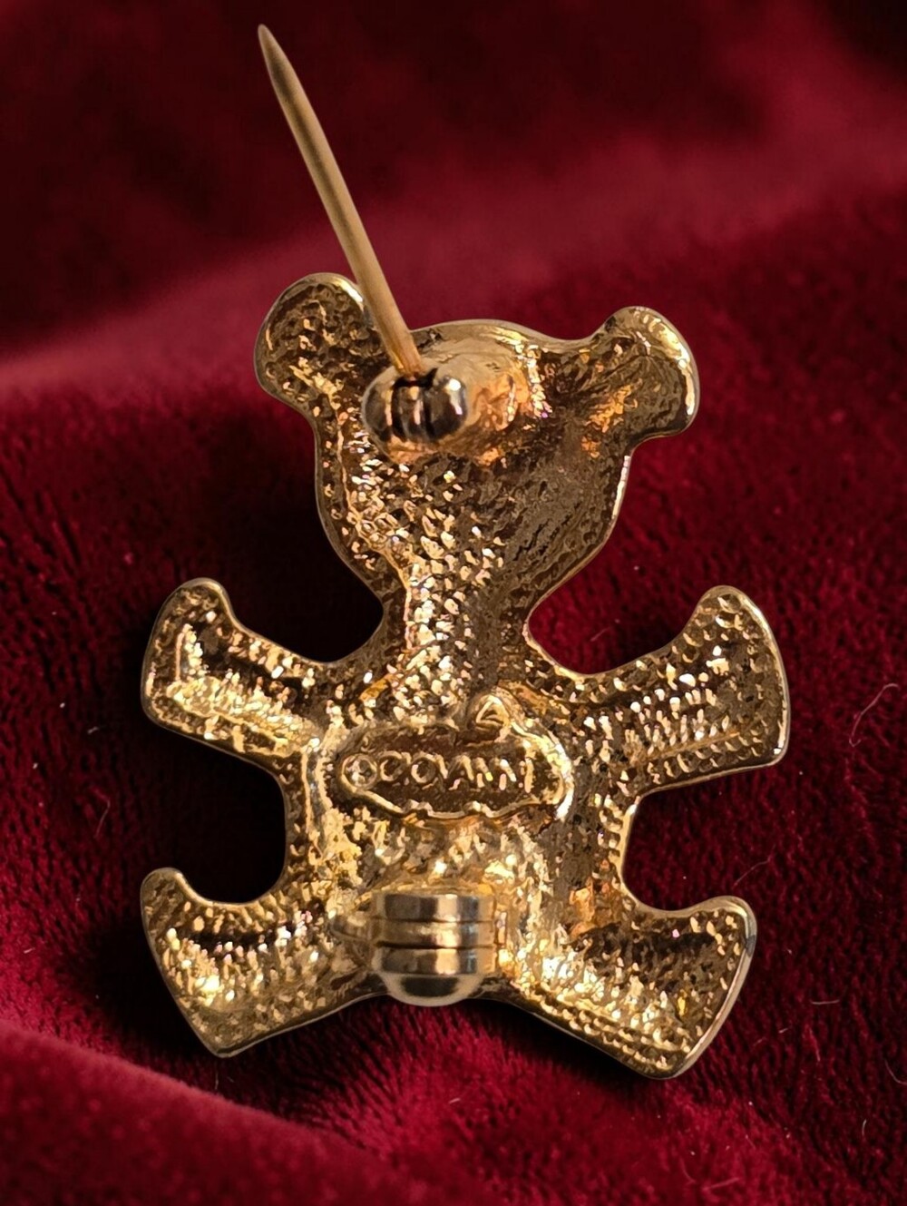 Giovanni Vintage Gold Teddy Bear Crystal Pin Brooch - Picture 3 of 4